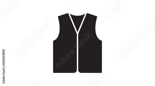 Schilderij op canvas Sleeveless vest silhouette on a white background silhouette