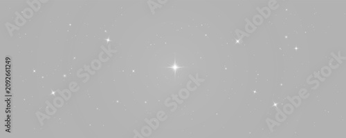 Fotografía Sparkling stars twinkle in night sky with deep space galaxy glowing cosmic starl