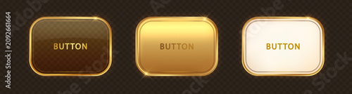 Golden button set isolated. Premium interface component for modern applications and digital products.