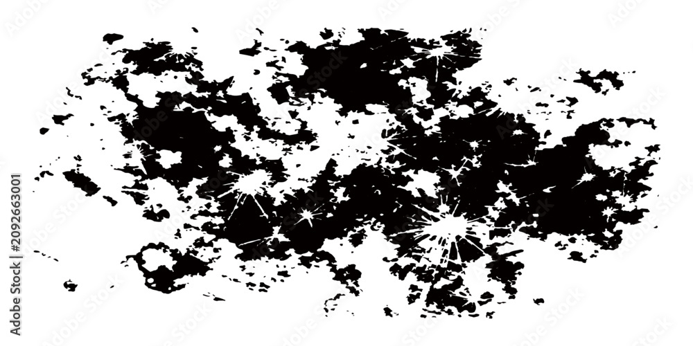 Obraz premium Abstract Black Grunge Ink Splat Frame with Vintage Paint Splatter Border Floral Vector Illustration Background Design