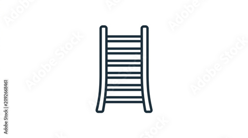 Bild auf Leinwand Simple line drawing of a wooden ladder on a white background.