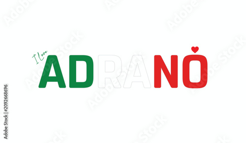 Принти на полотні I love adrano, Typographic design of I love adrano on a white background, Flag t