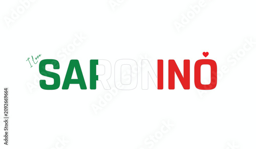 фотографія I love saronno, Typographic design of I love saronno on a white background, Flag