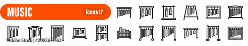Fotografía Musical Percussion Chime Icons Set