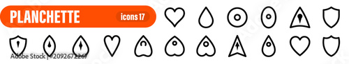 Fotografija Set of 17 planchette and tarot spiritual divination icons