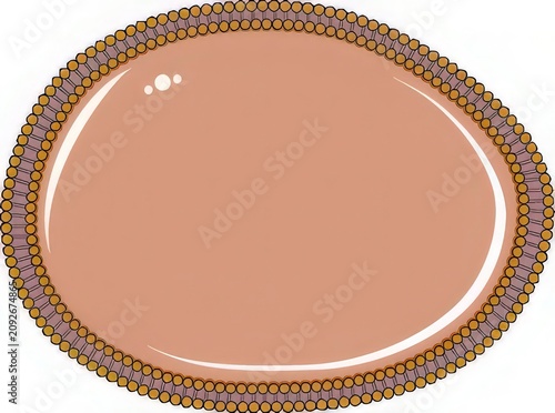 Oval Frame with Decorative Beaded Border on White Background
