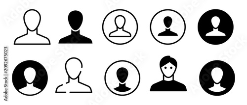 Tableau sur toile 10 iconos de perfiles de usuario para gestión de cuentas que representan persona