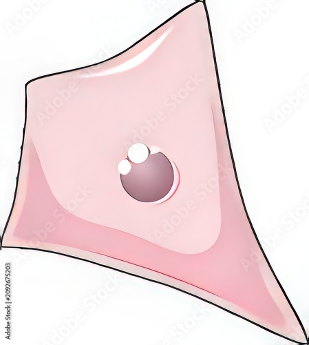 Microscopic View of a Single Pink Biological Cell Structure