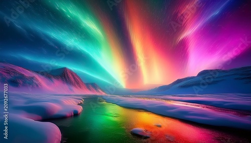 Rainbow Glowing Light Northern Light Polar Effect