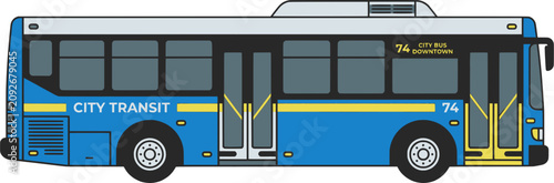 City Bus Flat Vector