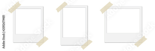 Canvastavla Instant photo frame, polaroid picture wall empty frames, realistic portrait blan
