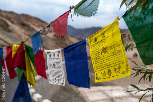 Canvastavla Colorful Tibetan prayer flags blowing in the wind of Ladakh
