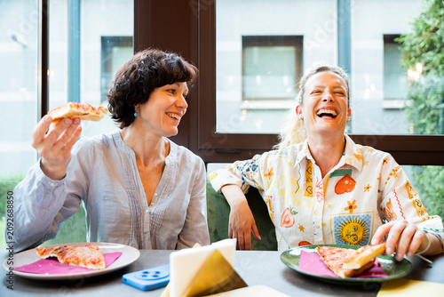 Women enjoying a cheerful lunch break