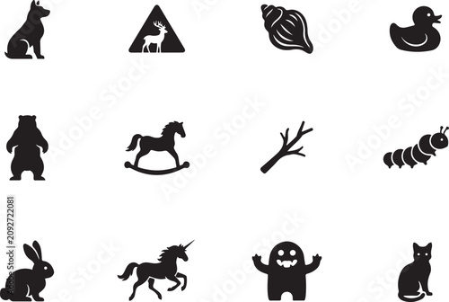 Canvas Print Solid vector icon set