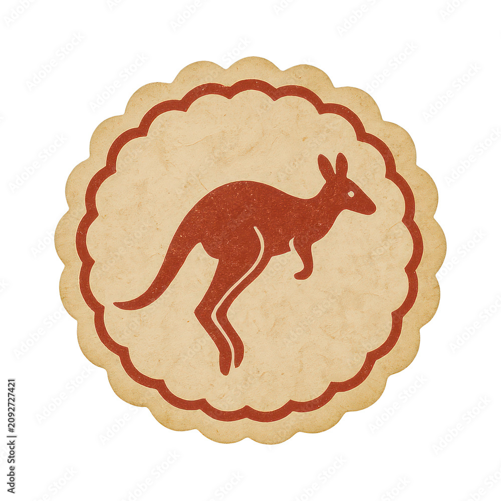 Fototapeta premium PNG Vintage kangaroo emblem design.