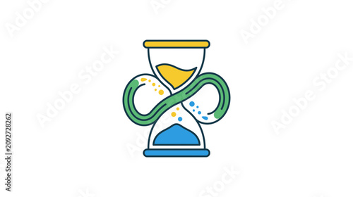 Фотография Hourglass with infinity loop symbol, concept of time and eternity