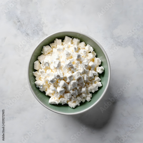 Top view of cottage cheese ...