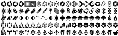 Comprehensive collection of science data and nature flat vector icons
