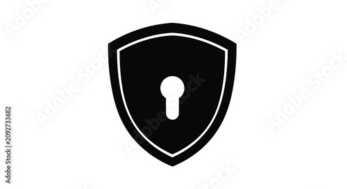 Shield with keyhole icon for security and protection concepts