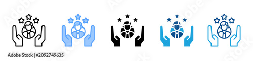Photography Loyalty web icon with multiple style collection