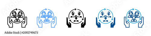 Fotografie Retention web icon with multiple style collection