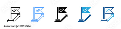 Fotografia Milestone web icon with multiple style collection