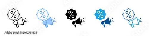 Promotion web icon with multiple style collection