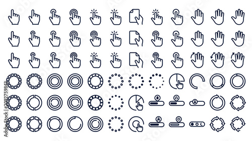 фотографія Clicking cursor and loading circle icons