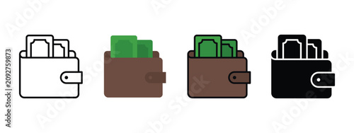 Wallet Money Management Icon for Daily Expenses and Personal Budgeting