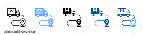 Foto Last Mile Delivery web icon with multiple style collection