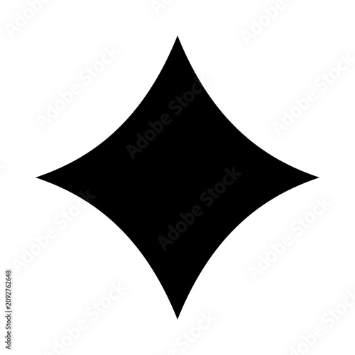 Vector silhouette icon of a playing card diamond suit