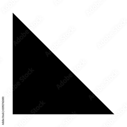 Vector silhouette icon of a right angle triangle