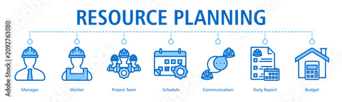 Resource Planning Web Banner web banner icon vector illustration