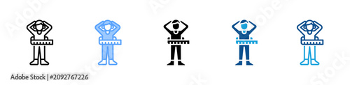 Fotografie Waist Measurement web icon with multiple style collection