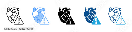 Foto Heart Disease web icon with multiple style collection