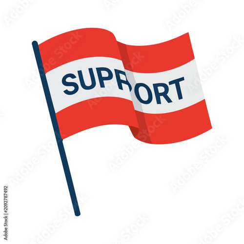 Support Flag Vector Illustration