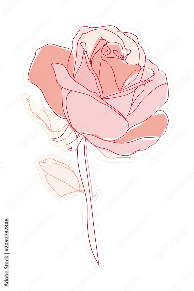 Obraz premium PNG Elegant minimalist rose illustration.
