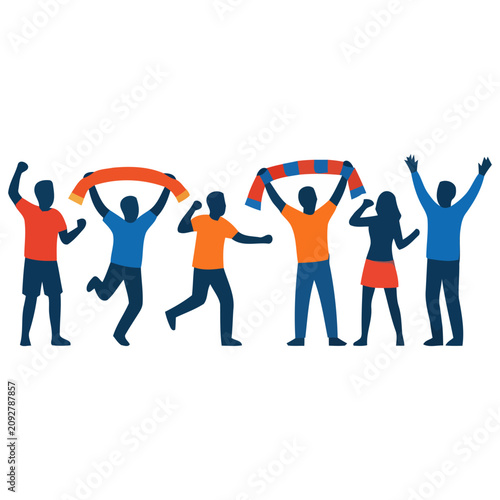 Cheering Football Crowd Vector Illustration