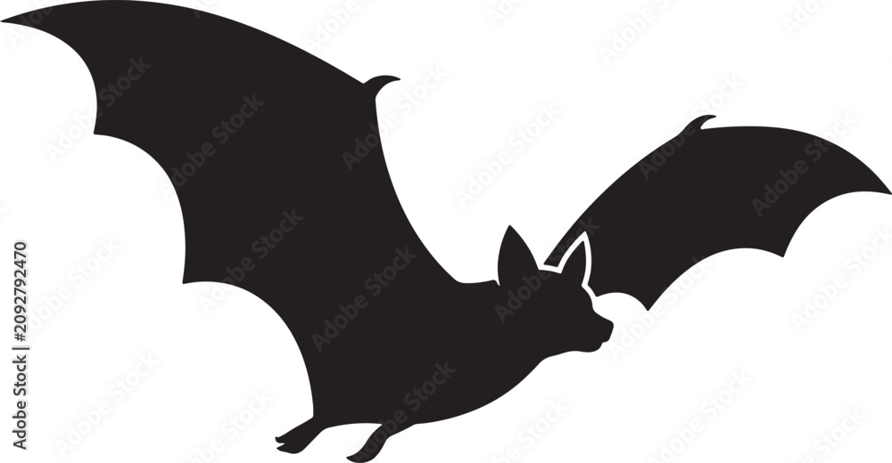 Fototapeta premium Open Wing Bat Silhouette