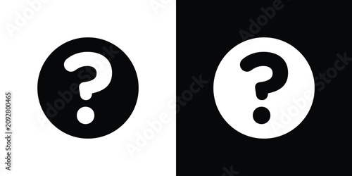 Foto Interrogation icon in black and white, best for Gaphic Design