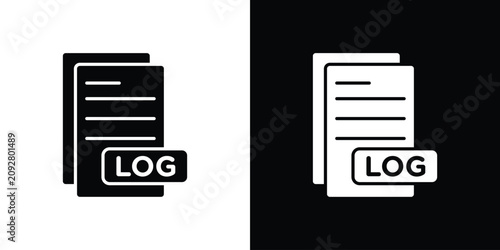 Εκτύπωση καμβά log file icon in black and white, best for Gaphic Design