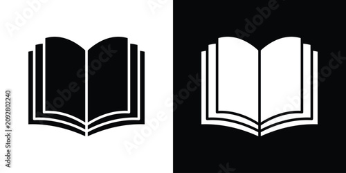Foto Book icon in black and white, best for Gaphic Design