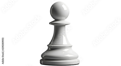 White chess pawn isolated on transparent background