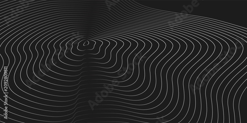 Abstract 3D perspective topographic line map background
