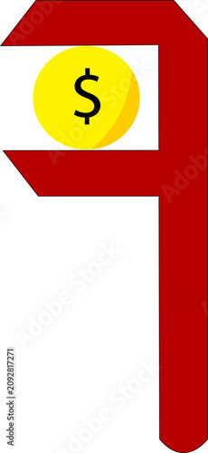 Money Direction Signpost Icon Vector