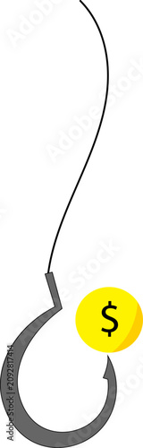 Money Opportunity Fishing Icon Vector
