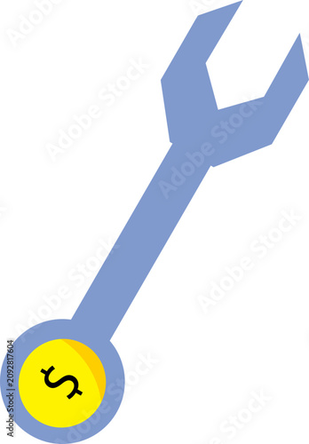Financial Maintenance Wrench Icon Vector