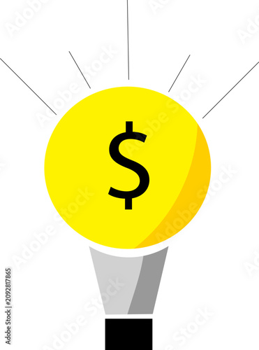 Money Idea Light Bulb Icon Vector