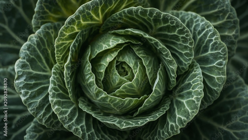 Fototapeta premium Fresh Green Lettuce Head Close Up in Natural Light for Healthy Food and Vegetable Market