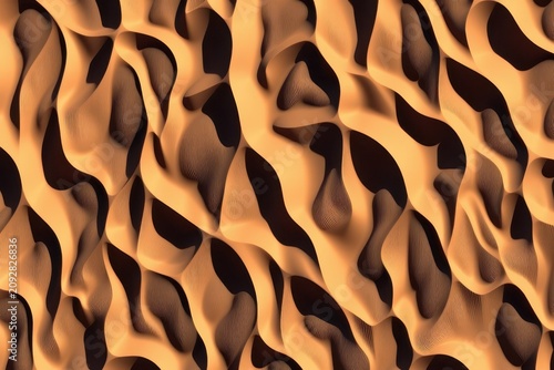 Abstract desert sand dunes with flowing curves and warm tones